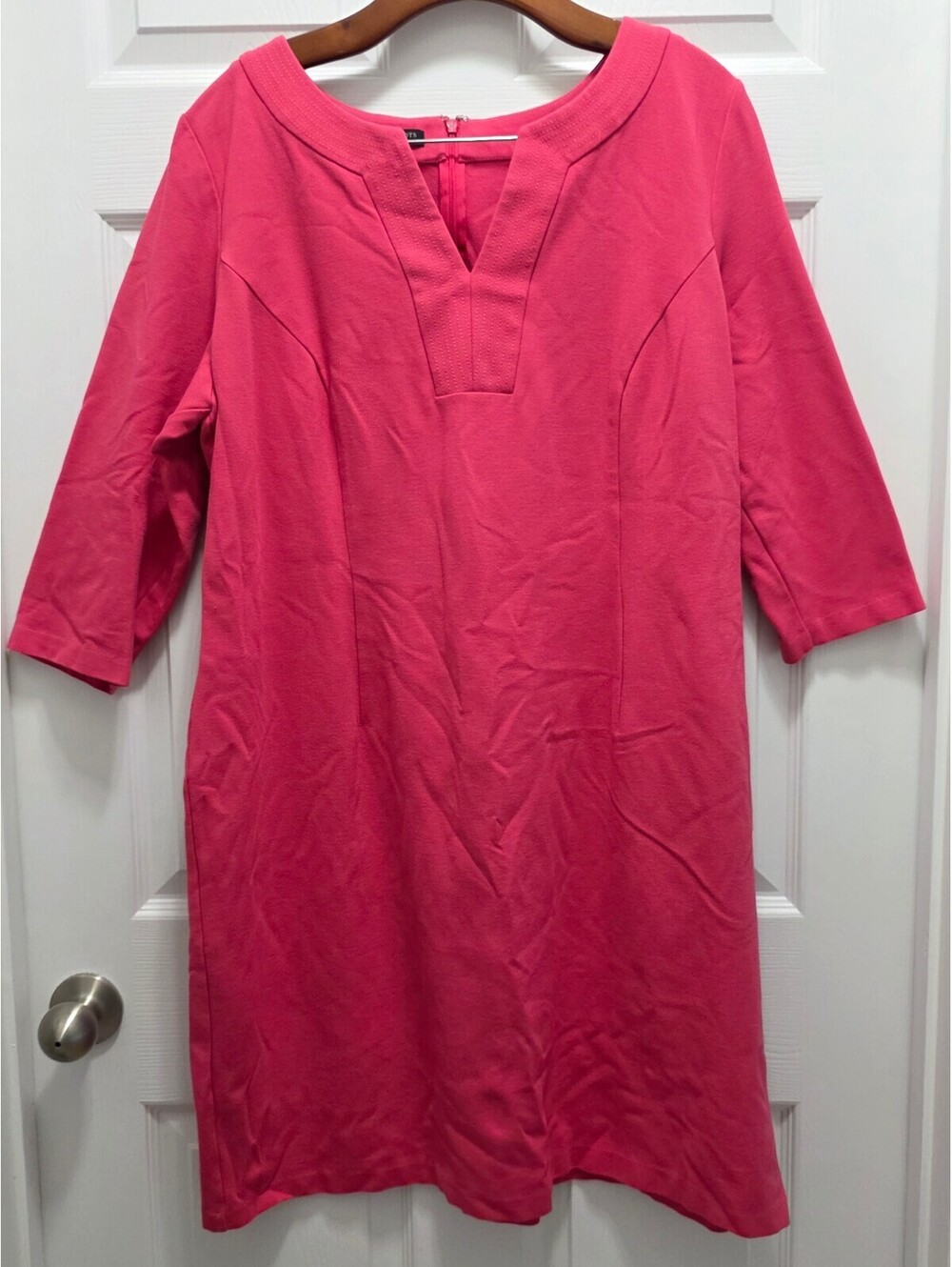 Talbots Pink 3/4 Sleeve Shift Dress Size 16W